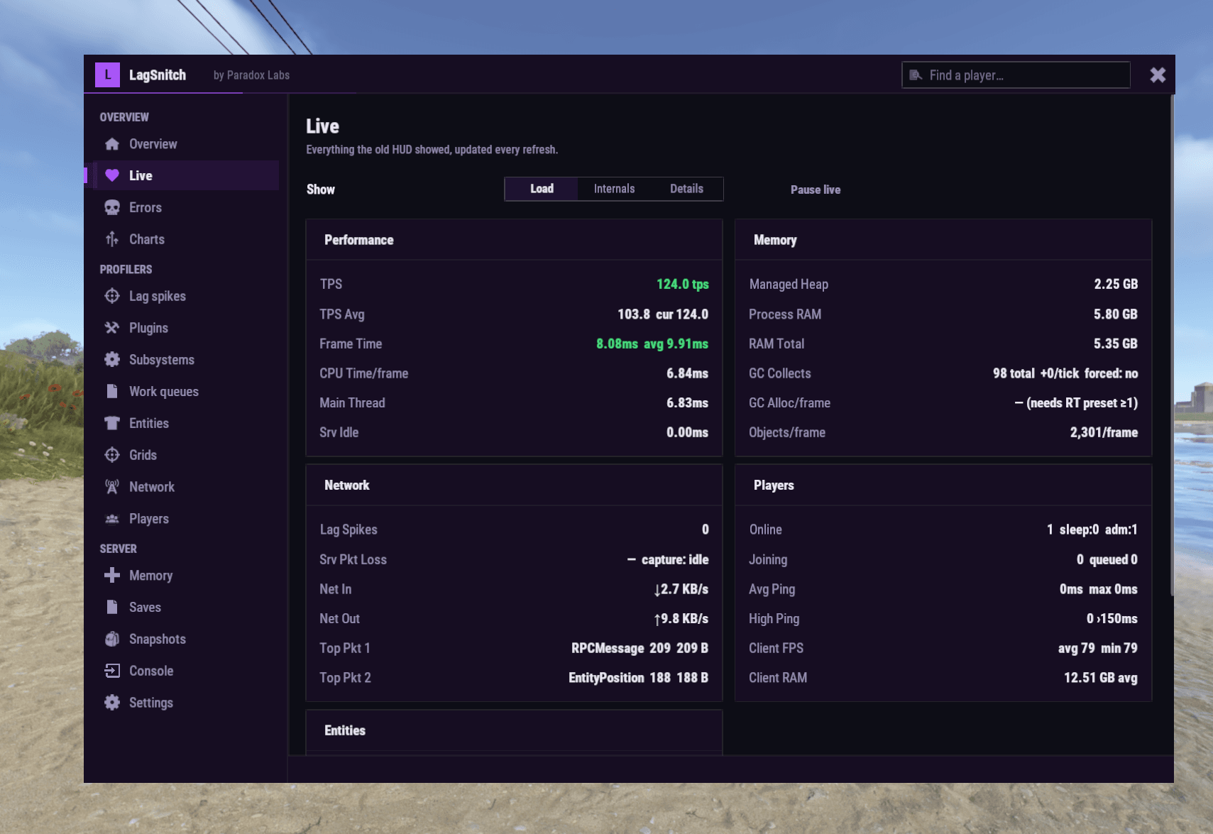 LagSnitch screenshot 2